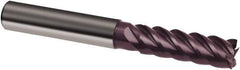 Guhring - 12mm, 26mm LOC, 12mm Shank Diam, 83mm OAL, 5 Flute, Solid Carbide Square End Mill - Single End, FIREX Finish, Spiral Flute, 45° Helix, Centercutting, Right Hand Cut, Right Hand Flute, Series 6709 - Eagle Tool & Supply