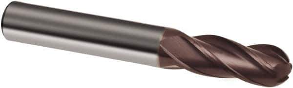 Guhring - 10mm, 22mm LOC, 10mm Shank Diam, 72mm OAL, 4 Flute, Solid Carbide Square End Mill - Single End, Nano-A Finish, Spiral Flute, 36/38° Helix, Centercutting, Right Hand Cut, Right Hand Flute, Series 6707 - Eagle Tool & Supply