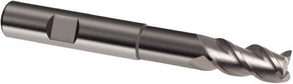 Guhring - 20mm, 26mm LOC, 20mm Shank Diam, 126mm OAL, 3 Flute, Solid Carbide Square End Mill - Single End, Uncoated, Spiral Flute, 39/40/41° Helix, Centercutting, Right Hand Cut, Right Hand Flute, Series 6703 - Eagle Tool & Supply