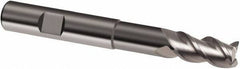 Guhring - 8mm, 12mm LOC, 8mm Shank Diam, 75mm OAL, 3 Flute, Solid Carbide Square End Mill - Single End, Uncoated, Spiral Flute, 39/40/41° Helix, Centercutting, Right Hand Cut, Right Hand Flute, Series 6703 - Eagle Tool & Supply
