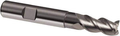 Guhring - 8mm, 16mm LOC, 8mm Shank Diam, 63mm OAL, 3 Flute, Solid Carbide Square End Mill - Single End, Uncoated, Spiral Flute, 39/40/41° Helix, Centercutting, Right Hand Cut, Right Hand Flute, Series 6702 - Eagle Tool & Supply