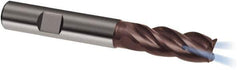 Guhring - 8mm, 19mm LOC, 8mm Shank Diam, 63mm OAL, 4 Flute, Solid Carbide Square End Mill - Single End, Nano-A Finish, Spiral Flute, 36/38° Helix, Centercutting, Right Hand Cut, Right Hand Flute, Series 6701 - Eagle Tool & Supply