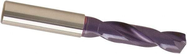 Guhring - 3.3mm 140° Spiral Flute Solid Carbide Screw Machine Drill Bit - nano-A Finish, Right Hand Cut, 20mm Flute Length, 62mm OAL, SU Point, Straight Shank - Eagle Tool & Supply