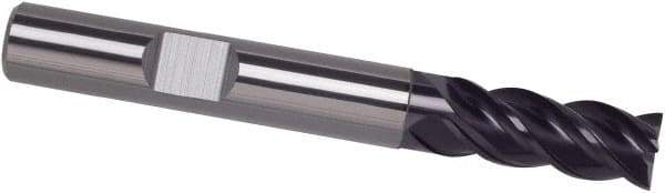 Guhring - 5/8", 3" LOC, 5/8" Shank Diam, 6" OAL, 4 Flute, Solid Carbide Square End Mill - Single End, FIREX Finish, Spiral Flute, 35/38° Helix, Centercutting, Right Hand Cut, Right Hand Flute, Series 4252 - Eagle Tool & Supply