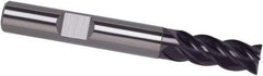 Guhring - 3/4", 3-1/8" LOC, 3/4" Shank Diam, 6" OAL, 4 Flute, Solid Carbide Square End Mill - Single End, FIREX Finish, Spiral Flute, 35/38° Helix, Centercutting, Right Hand Cut, Right Hand Flute, Series 4252 - Eagle Tool & Supply