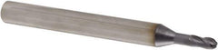 Iscar - 3mm Diam, 6mm LOC, 4 Flute Solid Carbide Ball End Mill - TiAlN Finish, Single End, 57mm OAL, 6mm Shank Diam, Spiral Flute - Eagle Tool & Supply