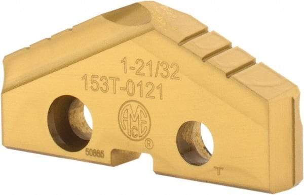 Allied Machine and Engineering - 1-21/32" Diam x 1/4" Thick, Seat Code 3, 132° Included Angle Spade Drill Insert - TiN Coated, Cobalt, Grade Super Cobalt, Series T-A - Eagle Tool & Supply