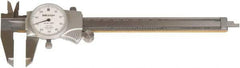 Mitutoyo - 0" to 6" Range, 0.001" Graduation, 1" per Revolution, Dial Caliper - White Face, Accurate to 0.1000", 40mm Jaw Length - Eagle Tool & Supply