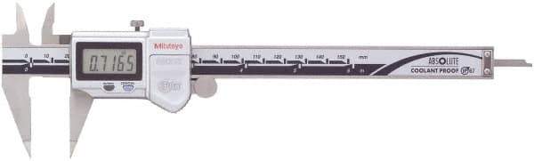 Mitutoyo - 0 to 150mm Range, 0.01mm Resolution, IP67 Electronic Caliper - 0.001" Accuracy, SPC Output - Eagle Tool & Supply