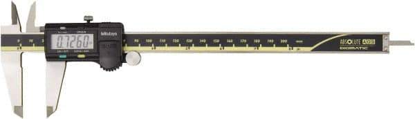 Mitutoyo - 0 to 200mm Range, 0.01mm Resolution, Electronic Caliper - 0.001" Accuracy, SPC Output - Eagle Tool & Supply