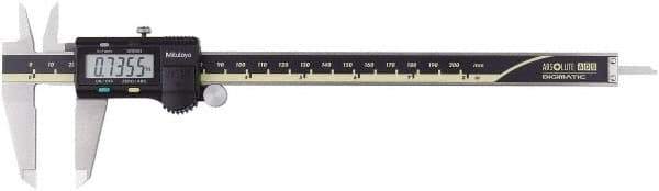 Mitutoyo - 0 to 200mm Range, 0.01mm Resolution, Electronic Caliper - 0.001" Accuracy - Eagle Tool & Supply