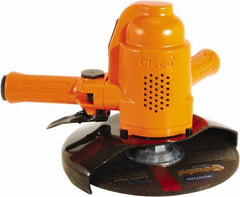 Cleco - 7" Wheel Diam, 6,000 RPM, Pneumatic Angle & Disc Grinder - 5/8-11 Spindle, 33.6 CFM, Front Exhaust - Eagle Tool & Supply