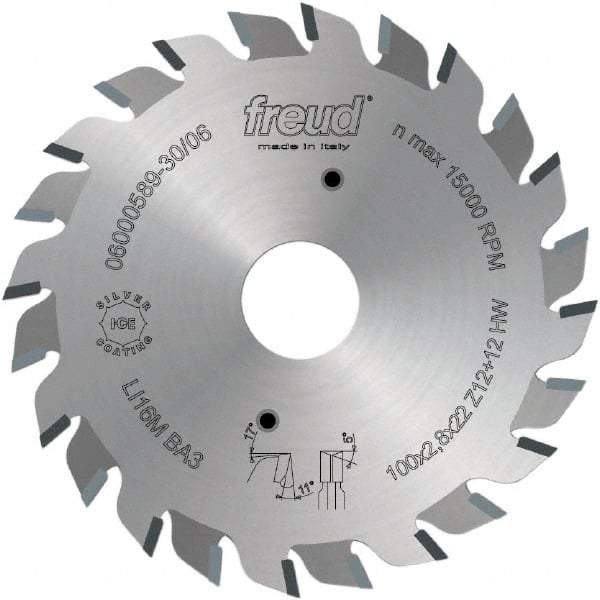 Freud - 100mm Diam, 3/4" Arbor Hole Diam, Wet & Dry Cut Saw Blade - Carbide-Tipped, Standard Round Arbor - Eagle Tool & Supply