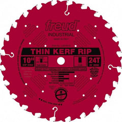 Freud - 10" Diam, 5/8" Arbor Hole Diam, 24 Tooth Wet & Dry Cut Saw Blade - Carbide-Tipped, Standard Round Arbor - Eagle Tool & Supply