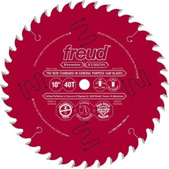 Freud - 10" Diam, 5/8" Arbor Hole Diam, 40 Tooth Wet & Dry Cut Saw Blade - Carbide-Tipped, Standard Round Arbor - Eagle Tool & Supply