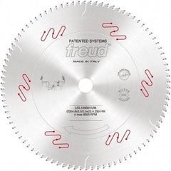 Freud - 12" Diam, 1" Arbor Hole Diam, 90 Tooth Wet & Dry Cut Saw Blade - Carbide-Tipped, Standard Round Arbor - Eagle Tool & Supply