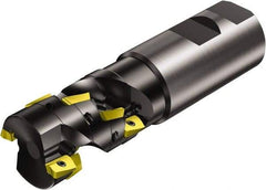 Sandvik Coromant - 1-1/4" Cut Diam, 1.77" Max Depth of Cut, 1-1/4" Shank Diam, 4.663" OAL, Indexable Square Shoulder End Mill - Multiple Insert Styles, Weldon Shank, 90° Lead Angle, Series CoroMill 390 - Eagle Tool & Supply