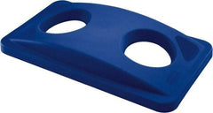 Rubbermaid - Rectangle Lid for Use with Rectangular Recycle Containers - Blue, For Slim Jim Trash Cans - Eagle Tool & Supply