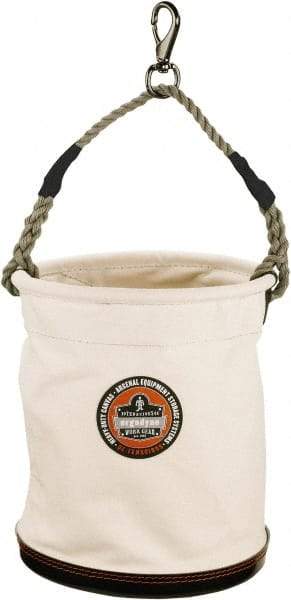 Ergodyne - 1 Pocket White Canvas Bucket Tool Organizer - 12-1/2" Wide x 12-1/2" Deep x 15" High - Eagle Tool & Supply