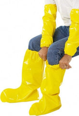 PolyConversions - Size L, Polyolefin, Non-Skid Boot Cover - Yellow, Chemical Resistant - Eagle Tool & Supply
