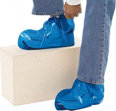 PolyConversions - Size L, Polyolefin, Non-Skid Shoe Cover - Blue, Chemical Resistant - Eagle Tool & Supply