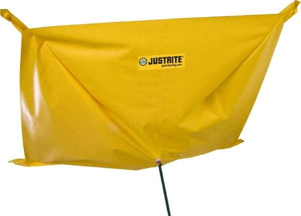 Justrite - 15' Diam, Square Roof Leak Diverter & Pipe Leak Diverter - 15' Long x 15' Wide, Yellow - Eagle Tool & Supply