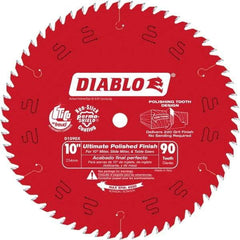 Freud - 10" Diam, 5/8" Arbor Hole Diam, 90 Tooth Wet & Dry Cut Saw Blade - Carbide-Tipped, Fine Finishing Action, Standard Round Arbor - Eagle Tool & Supply