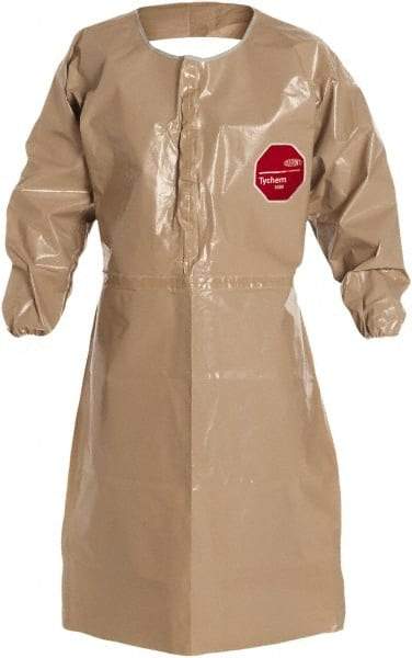 Dupont - Size 4XL, 44" Long, Coat Apron - Tychem CPF 3, 18 oz, Tan - Eagle Tool & Supply