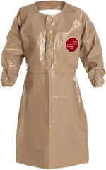 Dupont - Size 4XL, 44" Long, Coat Apron - Tychem CPF 3, 18 oz, Tan - Eagle Tool & Supply