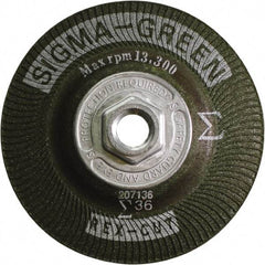 Rex Cut Product - 36 Grit, 4-1/2" Wheel Diam, Type 27 Depressed Center Wheel - Zirconia Alumina/Aluminum Oxide Blend - Eagle Tool & Supply