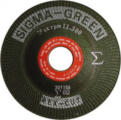 Rex Cut Product - 60 Grit, 4-1/2" Wheel Diam, 7/8" Arbor Hole, Type 27 Depressed Center Wheel - Zirconia Alumina/Aluminum Oxide Blend - Eagle Tool & Supply