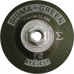 Rex Cut Product - 60 Grit, 4-1/2" Wheel Diam, Type 27 Depressed Center Wheel - Zirconia Alumina/Aluminum Oxide Blend - Eagle Tool & Supply
