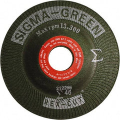 Rex Cut Product - 46 Grit, 4-1/2" Wheel Diam, 7/8" Arbor Hole, Type 27 Depressed Center Wheel - Zirconia Alumina/Aluminum Oxide Blend - Eagle Tool & Supply