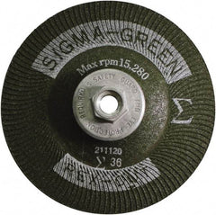 Rex Cut Product - 36 Grit, 4" Wheel Diam, Type 27 Depressed Center Wheel - Zirconia Alumina/Aluminum Oxide Blend - Eagle Tool & Supply