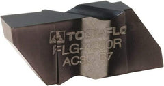 Tool-Flo - 4250FLG CB Grade AC50, 1/4" Cutting Width Carbide Grooving Insert - 1/4" Max Depth of Cut, Left Hand, 0.02 to 0.025" Corner Radius, AlTiN Finish - Eagle Tool & Supply