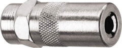 DeWALT - 10,000 Operating psi, 2" Long, 1/8 Thread, Nickel Plated Brass Fixed Grease Gun Coupler - NPT Thread, 10,000 psi Burst Pressure, Silver - Eagle Tool & Supply