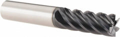 SGS - 1/2", 1-1/4" LOC, 1/2" Shank Diam, 3" OAL, 6 Flute, Solid Carbide Square End Mill - Single End, Ti-NAMITE-X Finish, Spiral Flute, 41° Helix, Centercutting, Right Hand Cut, Right Hand Flute, Series 51 - Eagle Tool & Supply