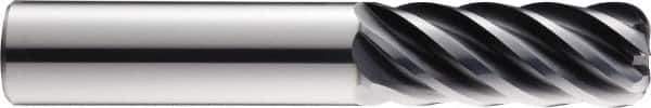 SGS - 3/8", 6 Flute, Single End, Solid Carbide, 0.015" Corner Radius End Mill - 4" OAL, 41° Helix, Right Hand Flute, 1/2" LOC, Right Hand Cut, 2-1/8" Extended Reach - Eagle Tool & Supply