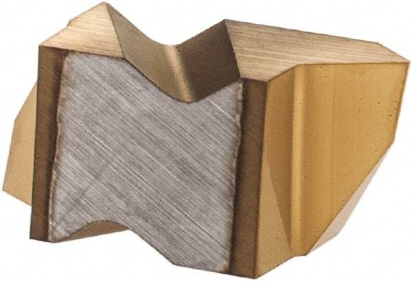 Hertel - ITF2 Grade HC120, Internal/External Partial Profile 60° Threading Insert - 0.6 to 1.75mm & 14 to 44 TPI Ext Pitch, 10 to 20mm & 12 to 24 TPI Int Pitch, Right Hand Insert, TiN Finish, Carbide - Eagle Tool & Supply