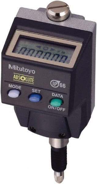 Mitutoyo - 0 to 5.6mm Range, 0.0005" Graduation, Electronic Drop Indicator - Accurate to 0.0008", LCD Display - Eagle Tool & Supply