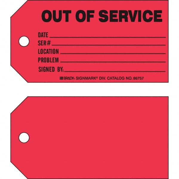 Brady - Safety & Facility Tags Message Type: Safety Tag Header: OUT OF SERVICE - Eagle Tool & Supply