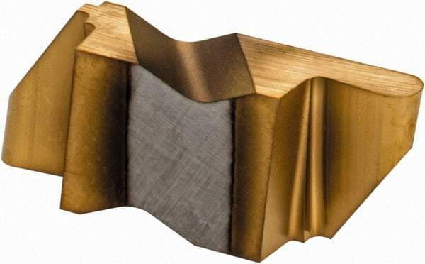 Hertel - 3047IR Grade HC120, 2.39mm Cutting Width Carbide Grooving Insert - 4.57mm Max Depth of Cut, Right Hand, 0.047" Corner Radius, TiN Finish - Eagle Tool & Supply