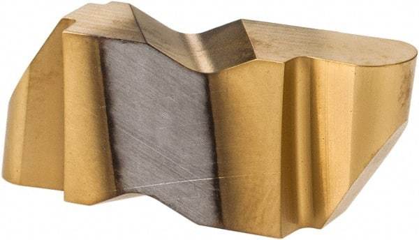 Hertel - 3078IR Grade HC335, 3.96mm Cutting Width Carbide Grooving Insert - 4.57mm Max Depth of Cut, Right Hand, 0.078" Corner Radius, TiN Finish - Eagle Tool & Supply