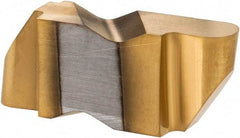Hertel - 3078IR Grade HC120, 3.96mm Cutting Width Carbide Grooving Insert - 4.57mm Max Depth of Cut, Right Hand, 0.078" Corner Radius, TiN Finish - Eagle Tool & Supply