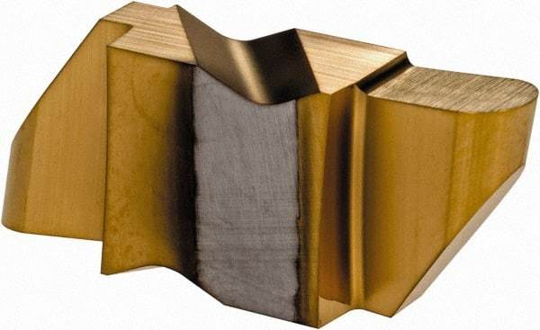 Hertel - 4094IR K Grade HC120, 4.8mm Cutting Width Carbide Grooving Insert - 6.35mm Max Depth of Cut, Right Hand, 3/32" Corner Radius, TiN Finish - Eagle Tool & Supply