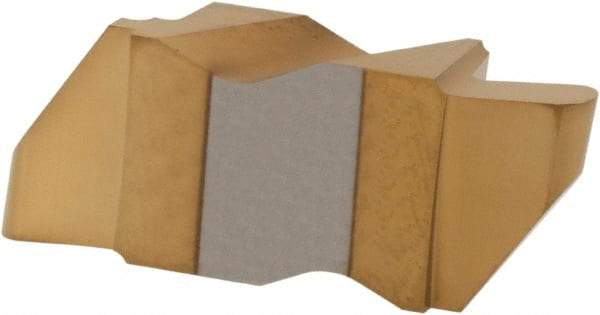 Hertel - 3031IR Grade HC335, 1.57mm Cutting Width Carbide Grooving Insert - 3.18mm Max Depth of Cut, Right Hand, 0.031" Corner Radius, TiN Finish - Eagle Tool & Supply