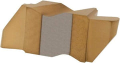 Hertel - 3031IR Grade HC335, 1.57mm Cutting Width Carbide Grooving Insert - 3.18mm Max Depth of Cut, Right Hand, 0.031" Corner Radius, TiN Finish - Eagle Tool & Supply