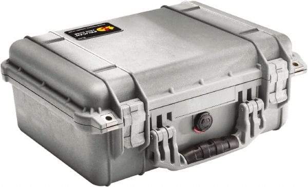 Pelican Products, Inc. - 13" Wide x 6-53/64" High, Clamshell Hard Case - Silver, Polyethylene - Eagle Tool & Supply