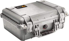 Pelican Products, Inc. - 13" Wide x 6-53/64" High, Clamshell Hard Case - Silver, Polyethylene - Eagle Tool & Supply