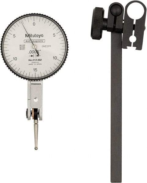 Mitutoyo - 0.03" Range, 0-15-0 Dial Reading, 0.0005" Graduation Dial Drop Indicator - 40mm Dial, 1/2" Range per Revolution, Includes NIST Traceability Certification - Eagle Tool & Supply